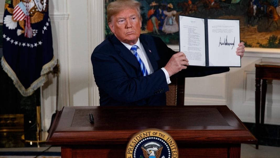 Trump Iran combat operations (President Donald Trump withdraws from the JCPOA agreement on May 8, 2018)