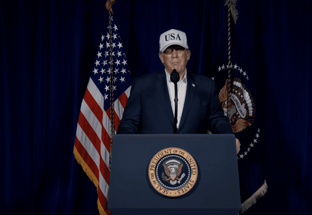 Extremely Shocking: Donald Trump vs. Iran… Or Is It? President Donald Trump delivering a White House address announcing U.S. major combat operations in Iran, February 28, 2026.